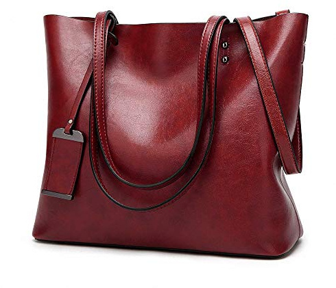 Womens Soft Leather Handbags Large Capacity Retro Vintage Top-Handle Casual Tote Shoulder Bags