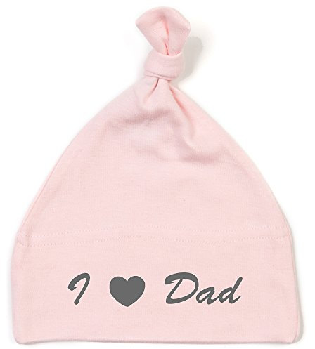 Schnoschi Babymütze in rosa mit I Love Dad hochwertig Bestickt/gestickt