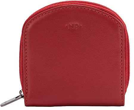 Nuvola Pelle Portemonnaie aus Nappa Leder Wiener Schachtel mit Reissverschluss rundherum Rot