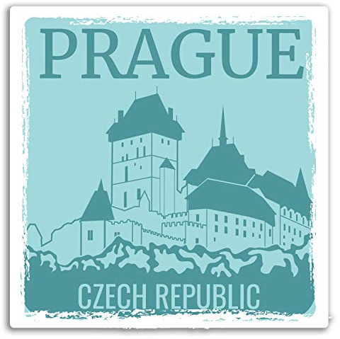 2 x 10cm Prag Tschechische Republik Vinyl-Aufkleber - Aufkleber Gepäck-Reise # 19269 (10 cm breit)