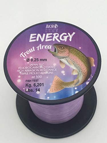 Akiro Energy Trout, Filo da Pesca Unisex – Adulto, Viola Chiaro Fluo, 0.3 mm