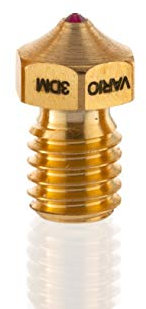 3D Druckdüse Messing (Oscar3D) Rubin für 3D-Drucker / 3D Druck [VARIO/ShortStroke] - Ruby Nozzle E3Dv6 Design FDM, 3D Drucker Zubehör (Filament 1,75mm / Düse Ø0,4mm) -Made in Germany-