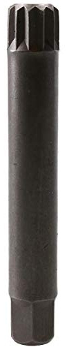 12mm Spline Bit 75mm Length 10mm Shank Chrome Vanadium Hardened Triple Square