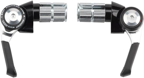Microshift Lenkerend-Schalthebel-Set, 8-Gang-Straße, doppelt/dreifach, Shimano-kompatibel, schwarz | Kompatibel mit: