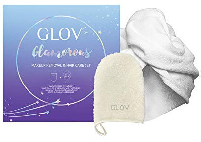 Exfoliating Shower Glove Bath Massage Glove Peeling Dead Skin Cell Remover Body Scrubbing Mitt and 5 Reusable Makeup Remover Pads Washable Face Cleaner and Eye Make Up Remover Pads Gift Set 2 Pieces