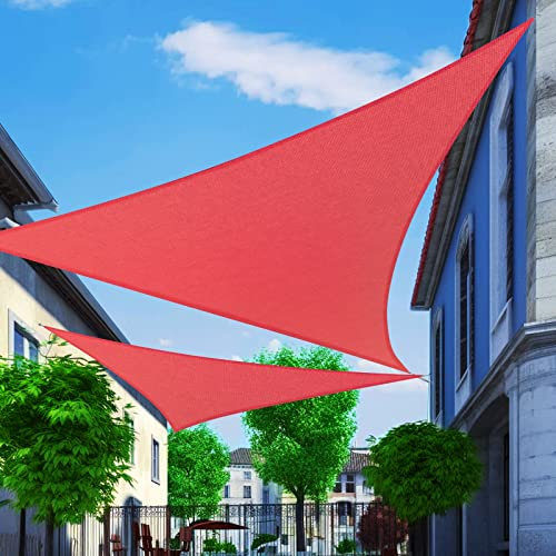 Cisvio Voile d'ombrage triangulaire rouge rouillé - 3,5 x 3,5 x 3,5 m - Protection UV - Pour extérieur, terrasse, jardin, cour