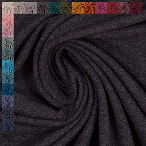 Sweatstoff Eike melange von Swafing, angeraut, meliert, anthrazit (50cm x 155cm)