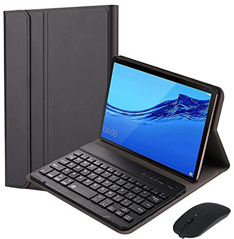 QYiD Custodia con Tastiera e Mouse per Huawei MediaPad M5 8.4, Slim Slim PU Case [QWERTY English] Rimovibile Wireless Bluetooth Keyboard Tastiera per 8.4 Huawei MediaPad M5 8.4 Android Tablet, Nero