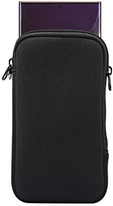 Schutzhülle für iPhone 17, 16, 15, 14, 13 Pro, Samsung Galaxy S26, S25, S24 | Neopren-Handytasche für iPhone 17e 16e, SE 3rd, SE 2nd, 13 mini, iPhone 12 11 XR, mit Umhängeband, Reißverschluss