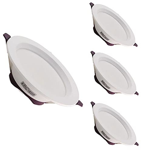 SDUYTEG Paquete De 4 Paneles De Techo LED Redondos De Alto Brillo De 6 Pulgadas Y 18 W, Aluminio, Decoración Comercial, Luces De Canister Integradas, Luces De Canister con Ahorro De Energía