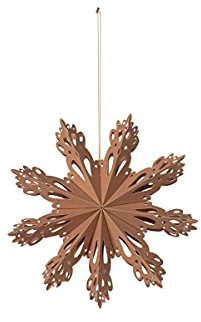 broste Copenhagen Deko 'Snowflake' - S Papier Indian Tan, Ø15 cm