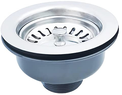Qrity Bar Cucina Scarico Lavello Presa Scarico Del Lavandino Cesto Tappo Colino, ø 114mm G1½, Acciaio inossidabile