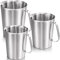 Edelstahl-Messbecher, 3 Stück, Messbecher mit Griff, Messbecher mit Markierungen für Latte-Kunst, Wassergießen, 473 ml (2 Tassen), 907 ml (4 Tassen), 1,8 l (8 Tassen)