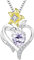 YL Collier Coeur Argent 925 couper Juin Pierres de Naissance Alexandrite Pendentif Fleur de Lys pour Femme, Chaîne 45+3CM