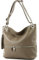 modamoda de - T143 - ital. Leder Schultertasche Umhängetasche, Farbe:Dunkeltaupe