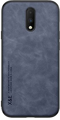 Kepuch Silklike Cover per Oneplus 7 - Custodia Case Piastra Metallica Incorporata per Oneplus 7 - Blu