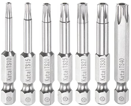 sourcing map T10-T40 Stern 5-Punkt-Schraubendreherbit 1/4 Sechskant Schaft 2 Magnetisch Torx Schraubendreher