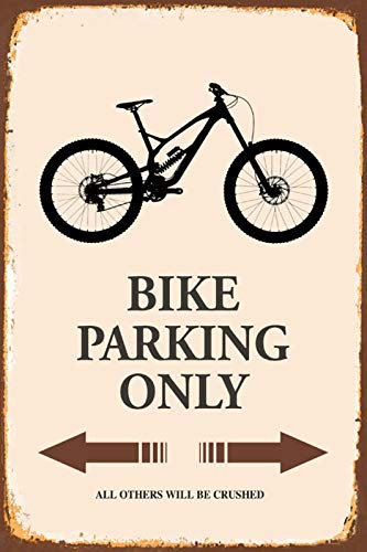 DekoDrom® Blechschild 20x30 cm Mountain Bike parking only Downhill Fahrrad Parkplatz Schild Wand Deko Bar Kneipe Sammler Geschenk