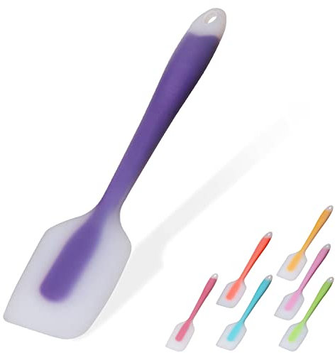 Silicone Spatula, Spatulas for Cooking 450°F Heat Resistant Seamless Rubber Spatulas Non-Stick Silicone Kitchen Utensils for Cooking, Baking and Mixing, Dishwasher Safe (Purple)