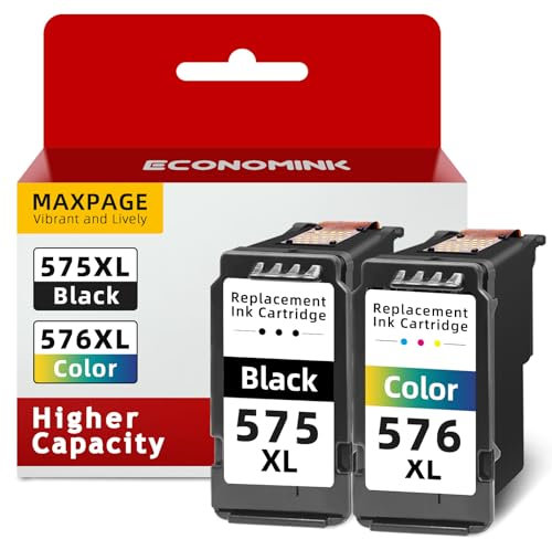 PG-575XL CL-576XL 575 576 Patronen Kompatible für Canon Druckerpatronen 575 576, 575XL 576XL Multipack Kompatible für Canon Pixma TS3550i Patronen TS3550i TS3551i TR4750i TR4751i (1 Schwarz,1 Farbe)