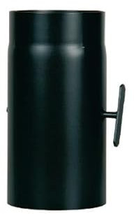 Tubo fumo con valvola nero 30 cm per canna fumaria stufa a legna (DIAMETRO 130)