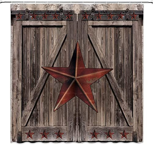 Duschvorhang 120x180 Antike Holztafel Duschvorhang Bauernhaus Holzverkleidung Badezimmer Vorhang Antischimmel Wasserdicht 3D Effekt Duschvorhänge Textil Polyester Stoff für Badewannen mit Haken
