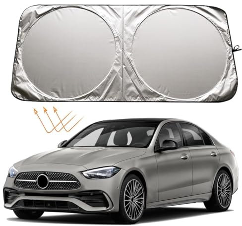 XHRING Parasol para Parabrisas para Mercedes Benz C C300 A B E E350 GLB GLB GLK CLA CLK SLC SLK Class Accesorios, Parasol para Ventana Delantera de Coche para Mercedes Benz Maybach GLS600 GLA 250