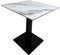Gruppo Maruccia - Table pour Bar, Restaurants, Jardin - Top Effet Marbre en Pierre Frittée - Pied Central Carré (Blanc Impérial et Noir, 70 x 70 cm), PSNT2023