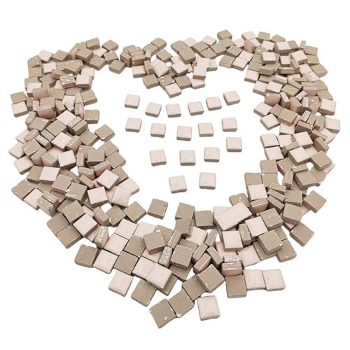Piastrelle quadrate per mosaico in ceramica, 500 g, per artigianato, 1,2 x 1,2 cm, in porcellana, mosaico quadrato, per progetti fai da te, decorazione della casa (rosa)