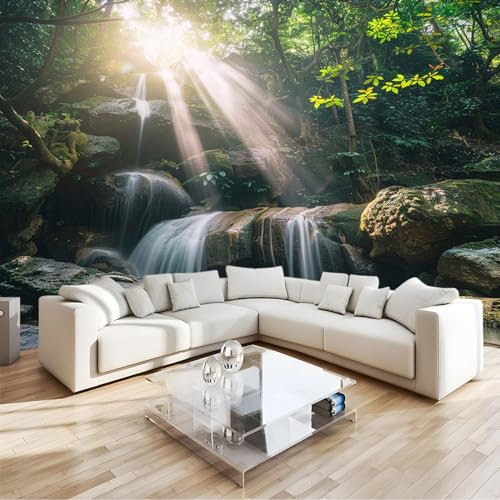 Art Fototapete Sunshine Forest Falls 150 x 105 cm Vlies Tapeten Moderne Wandtapete Wohnzimmer Schlafzimmer Tapete