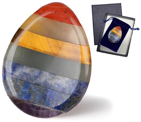 GUJOXILA Chakra Kristalle Sorgensteine Handschmeichler Stein Tropfenform Kristall Sorgensteine Heilsteine Daumenstein Meditation Spirituelle Energieausgleich