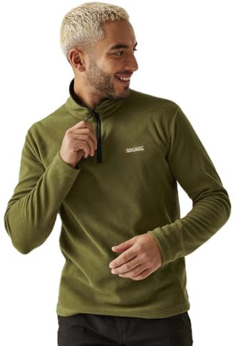 Regatta Mens Thompson Half Zip Light Thermal Fleece Jacket Pullover Maglione, Verde nefrite, 5XL Uomo