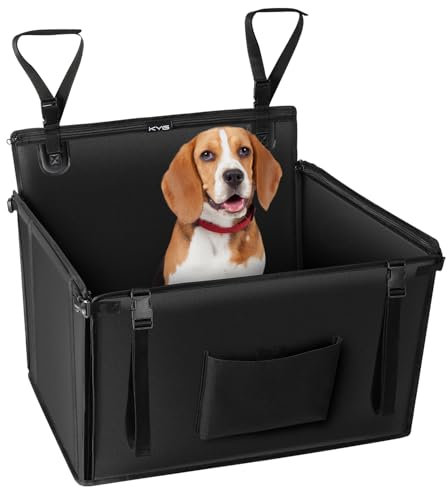 KYG Hunde Autositz Extra Stabiler Wasserdichter Rutschfester Haustierautositz Kratzfester mit 4 Befestigungsgurten für die Rückbank Verstärkter Hundesitz Auto M（58 x 55 x 36cm）