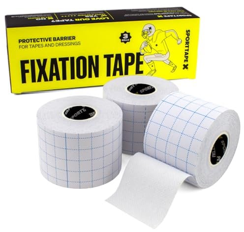 3 Rolls - SPORTTAPE Fixation Tape - 5cm x 10m - Non-Woven Dressing Retention, Strong Adhesive Fabric | Medical Adhesive Bandage for Dressings | Wound Protection Fixing Tape | Henna Tape