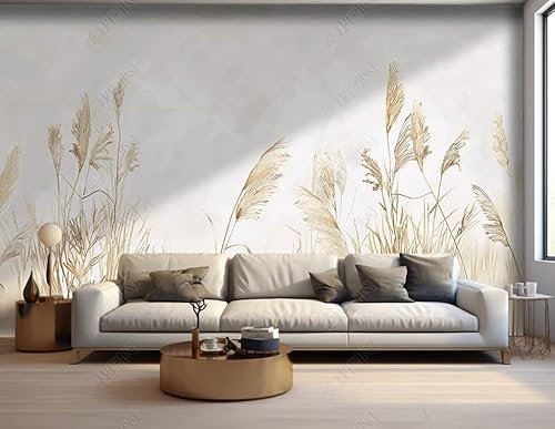 Vlies Tapeten Wandtapete Pflanzen Und Gras Wandbild Wohnzimmer Wanddekoration Fototapete 3D Tapete Effekt 200X140Cm
