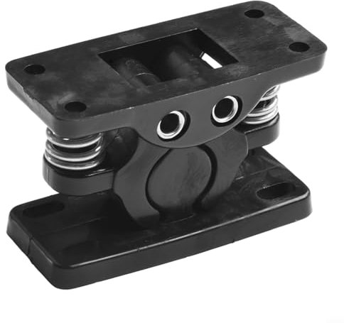 Heavy Duty Door Lock Stop Clamp, Spring Loaded Door Easy Lock Stop Catch Release Clamp Double Roller Catch, Stainless Steel(Black)