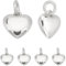Beebeecraft 1 Box 10Pcs 925 Sterling Silber mit Messing Beschichtet Puff Herz Charme 3D Liebe Form Charme für die Herstellung von Halsketten Armbänder Schmuck (10x10x3.5mm)