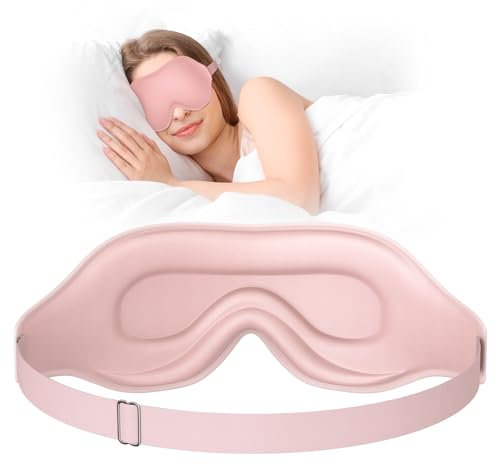 Schlafmaske, EVA BELLE Augenmaske zum Schlafen, lichtblockierende Schlafmaske, weiche, atmungsaktive Schlafmasken für Damen und Herren, glatte Schlafmaske, Augenabdeckung, weicher Augenschutz,