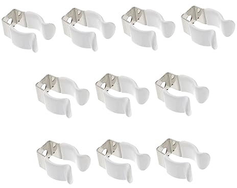 OUNONA 10st Led-lampenfassung Lampenhalterung Lichtschlauchclips Led-lichtschlauchklemmen Zubehör Für Die Montage Von Led-leuchtstoffröhren U-klammer Du Klipst Edelstahl Weiß