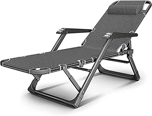 BGFYUSF Gartenliegen und -Sessel, zusammenklappbar, verstellbar, Sonnenliege, Gartenliege, Liegestuhl für den Strand, Pool, Terrasse, Garten,Black-Without Cushion