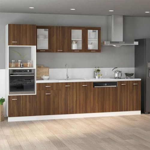 Xichuzi Spülenunterschrank, Spülenschrank, Unterschrank, Küchenunterschränke, Küchenunterschrank, Spülschrank, Braun Eiche-Optik 80x46x81,5cm Holzwerkstoff