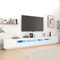 Capwee Mobile TV 300 cm con Luci LED, Porta TV Soggiorno, Lowboard Lucido con Illuminazione a LED - Bianco - 300x35x40 cm