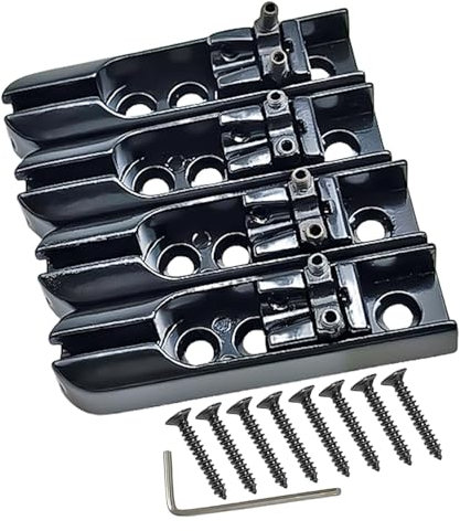 Single String Bass Bridge, 4 String Guitar Bridge, 6 x 1,6 x 1,1 cm, Tailpiece Parts Zubehör, Premium Quality Construction, Enhanced Sound Standard, Black Color