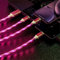 Red 3 in 1 Multi Charging Cable LED Flowing Red Light Up Charger Cable, Micro Type-C Charging Cable, USB-C Fast USB Charger Cord Cables Cables and Interconnects for Most Smart Phone