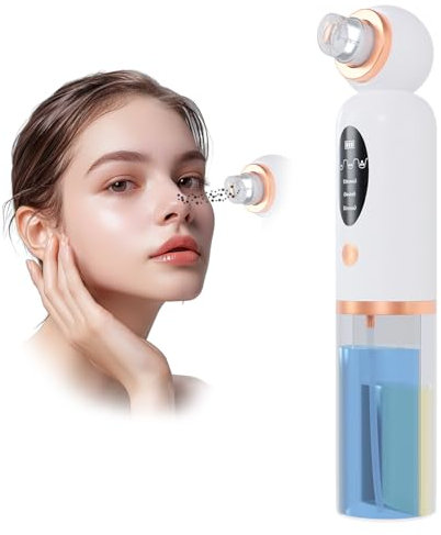 Feelhap Succionador de Puntos Negros, Limpiador de Poros Electrico Eliminador Puntos Negro, 6 Cabezales y 3 Modos de Limpieza Facial, Extractor Puntos Negros Quitar Granos Acné Limpiador Poros Facial