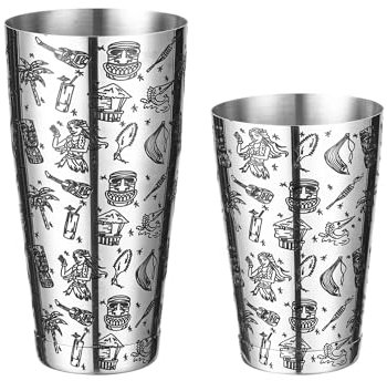 Tiki Tin On Tin Boston Shaker for cocktail ponderato(Graphic Tiki)
