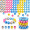 ASTARON 100 Pcs 15mm Silicone Beads for Keychain Making,Yellow Pink Blue Round Beads for Bracelets Crafts Beadable Pens Decorations Jewelry Making Party Favors Supplies