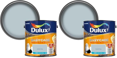 Dulux Easycare Washable & Tough Matt Emulsion Paint - Coastal Grey - 2.5L (Pack of 2)