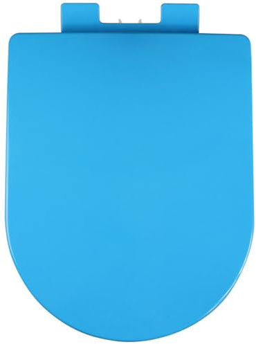 Dazzluxe Sièges De Toilette Universels en Forme De D, Abattant WC Silencieux sans Claquement avec Couvercle De Toilette À Fermeture Lente, Facile À Assembler, Siège De Toilette en PP Coloré,Bleu