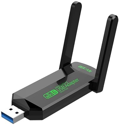 WiFi 6 Adapter, 1300Mbps USB WiFi Adapter for PC, Wireless Internet Dongle Long Range, Tri-band 6GHZ/5GHz/2.4GHz USB WiFi Dongle, Support Windows 11/10/7/Linux/KyLin